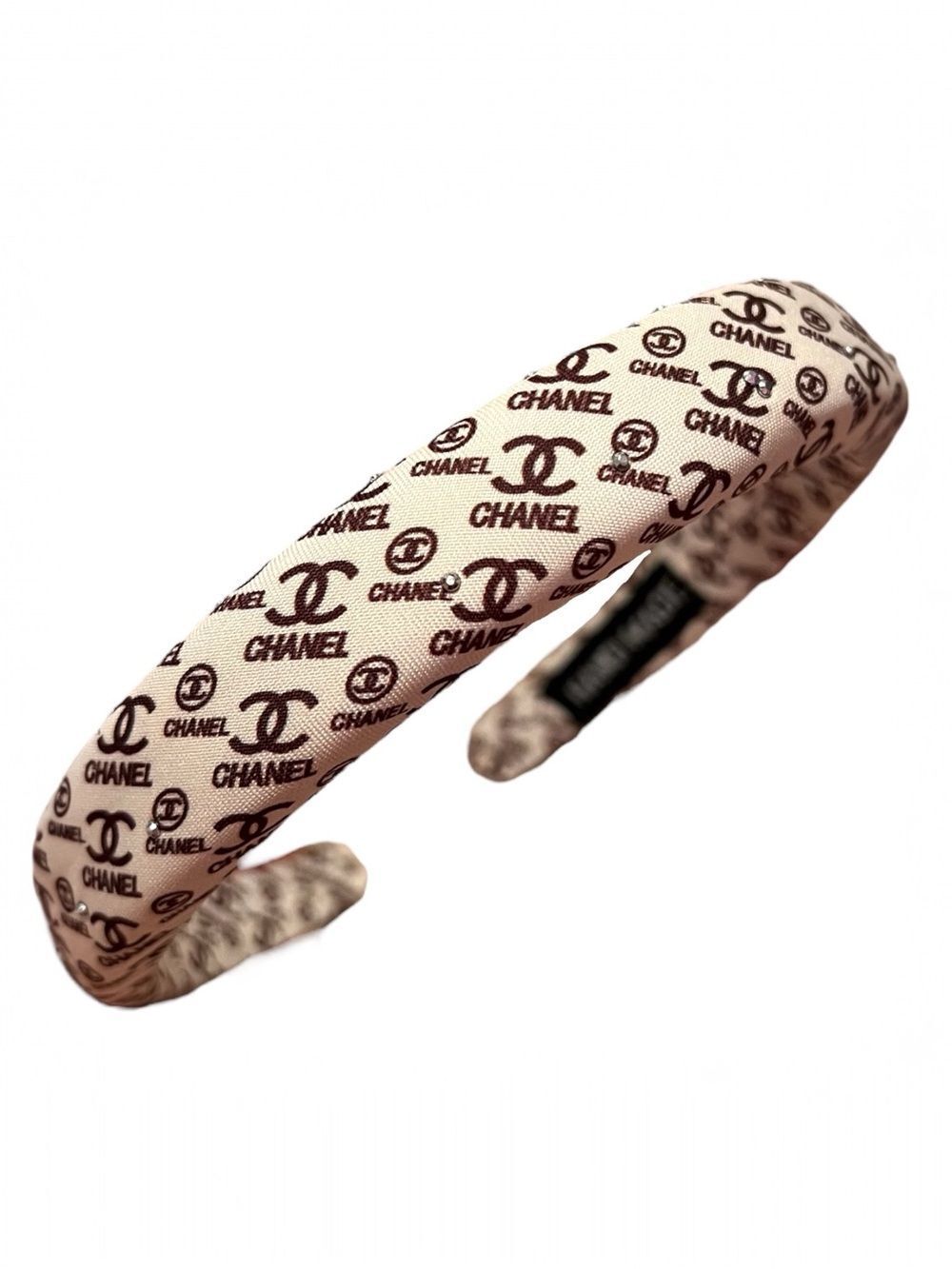 💎2/$30💎 Designer Inspired Cream And Brown Logo Padded Headband